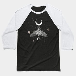 Boho Art Design - Mystic Moon Moth Baseball T-Shirt